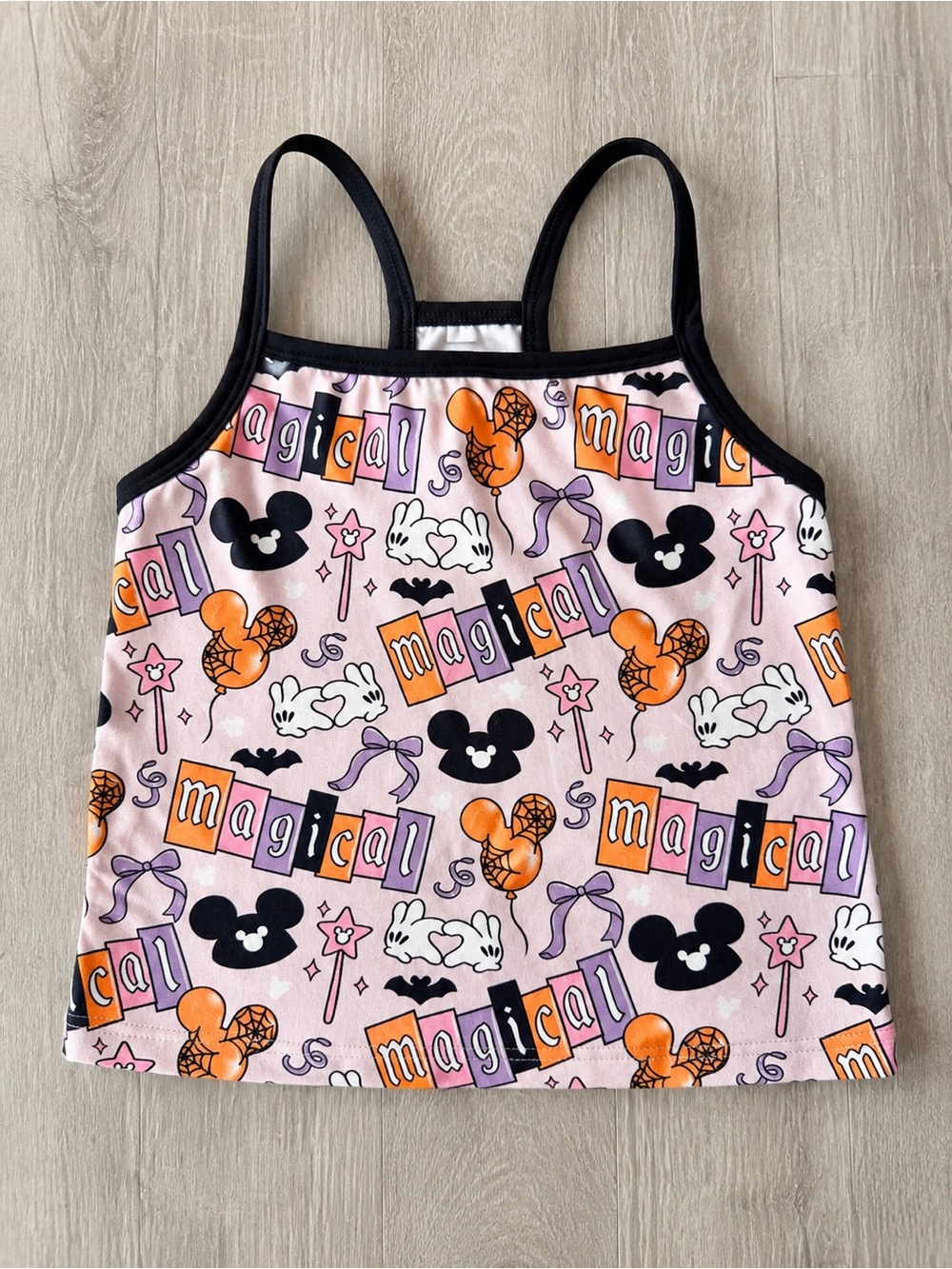 Girls Pink 'Disney Halloween' Print Tank Top